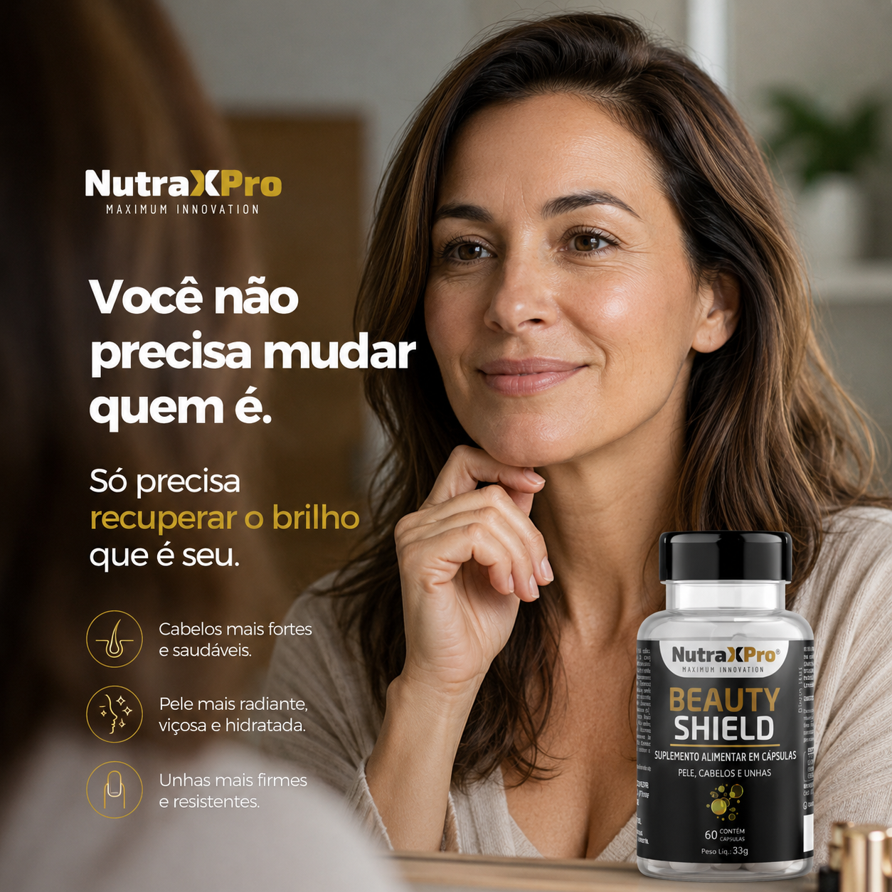 Beauty Shield | Suplemento em cápsula para pele, cabelos e unhas.